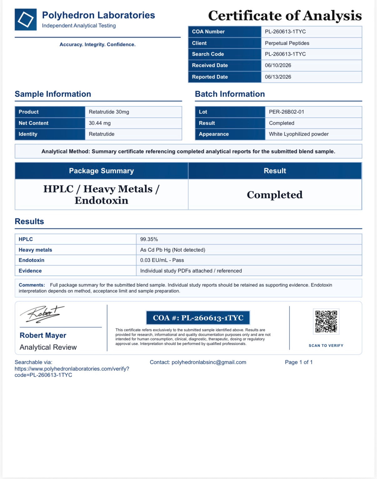 Retatrutide 30mg + 3ml agua bacteriostatica
