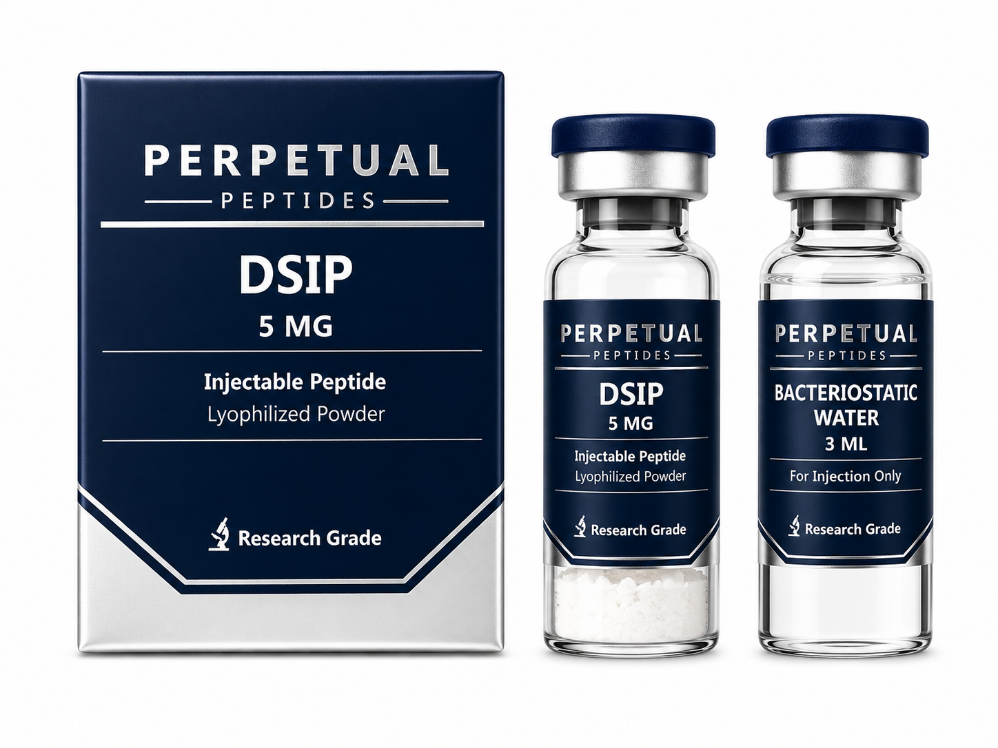 DSIP 5 mg + 3ml Agua Bacteriostática – Perpetual Peptides