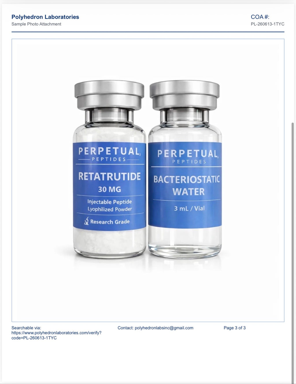 Retatrutide 30mg + 3ml agua bacteriostatica