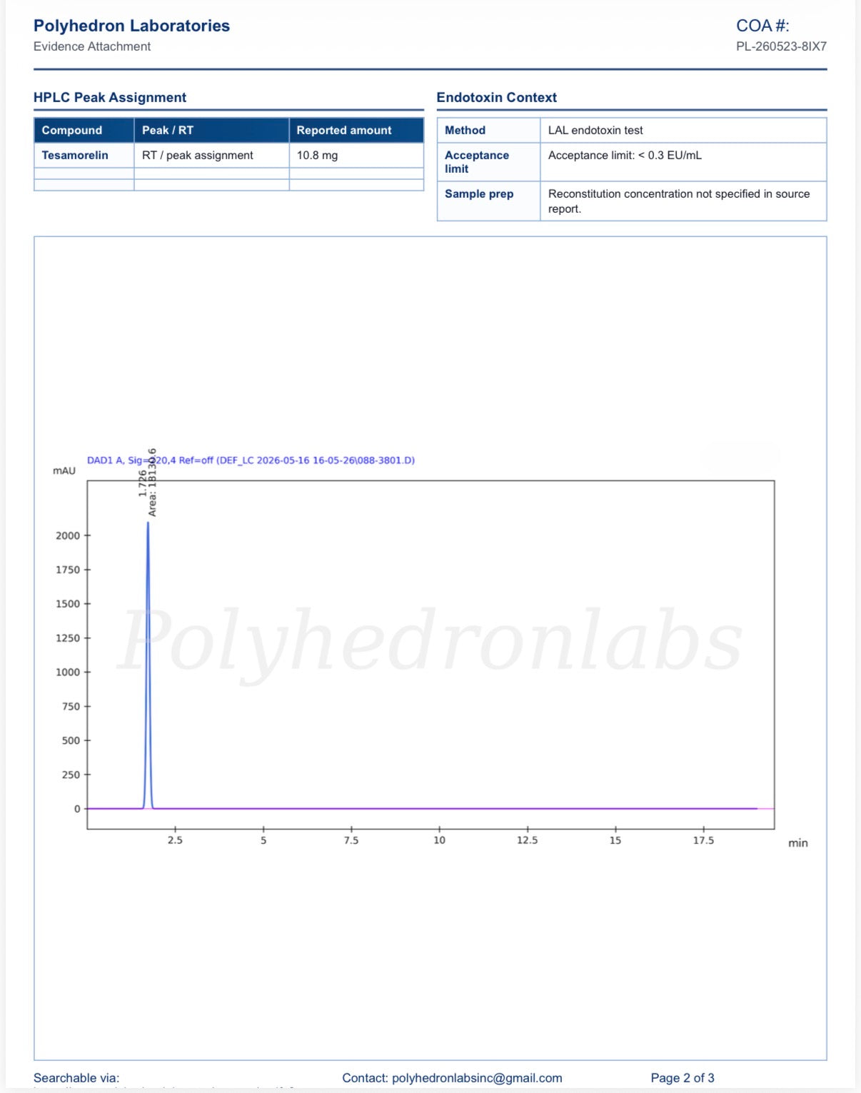 Tesamorelin 10mg Research kit + 3ml agua bacteriostatica