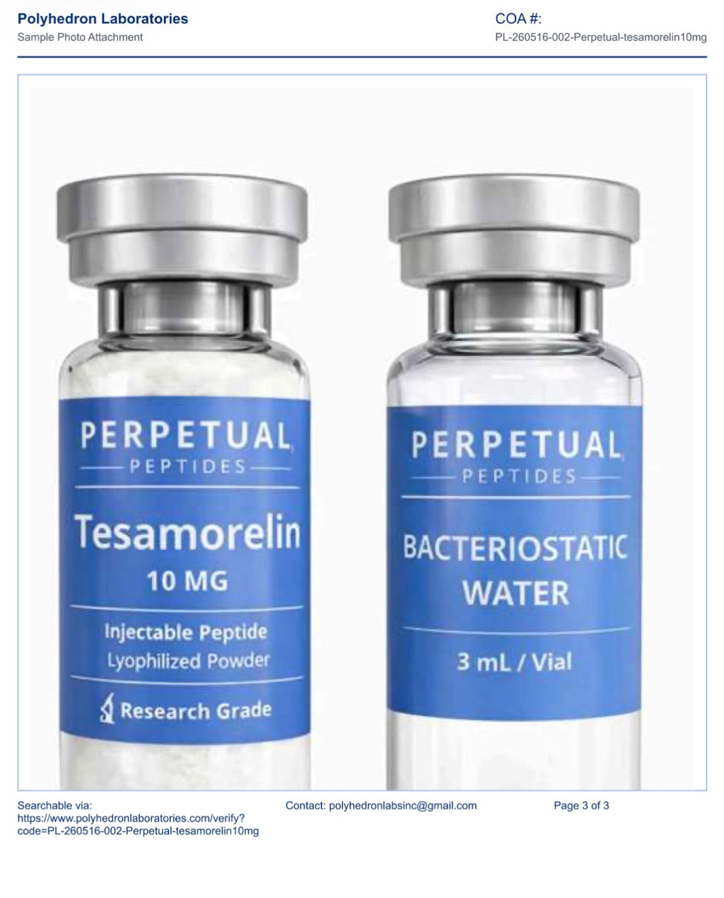 Tesamorelin 10mg Research kit + 3ml agua bacteriostatica