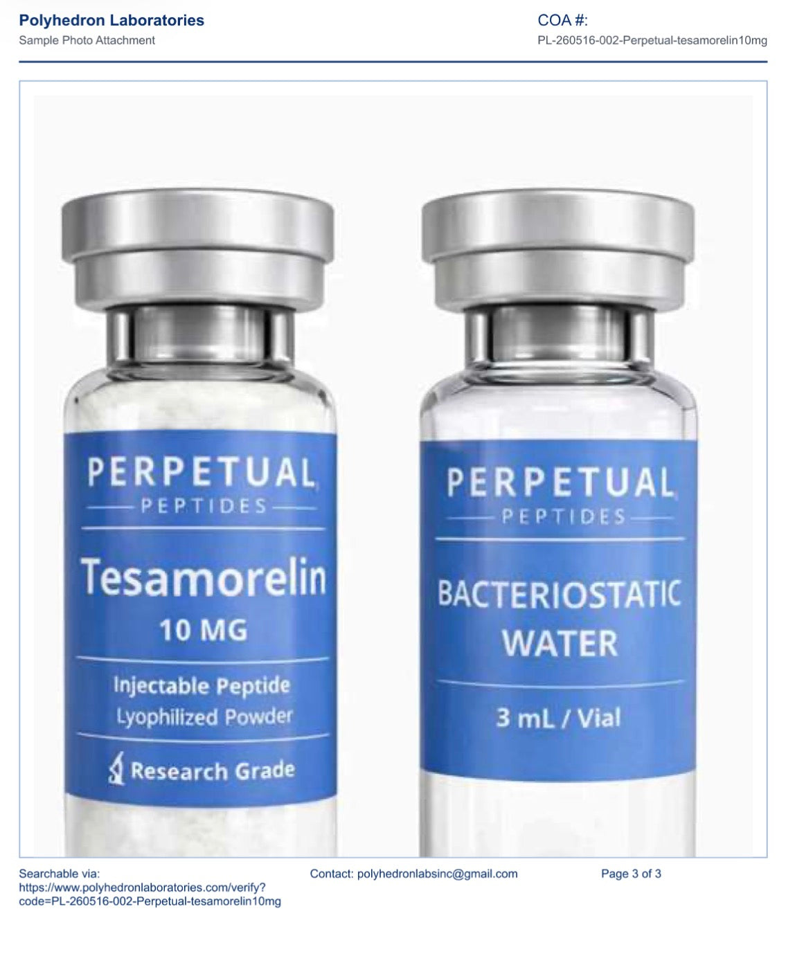 Tesamorelin 10mg Research kit + 3ml agua bacteriostatica